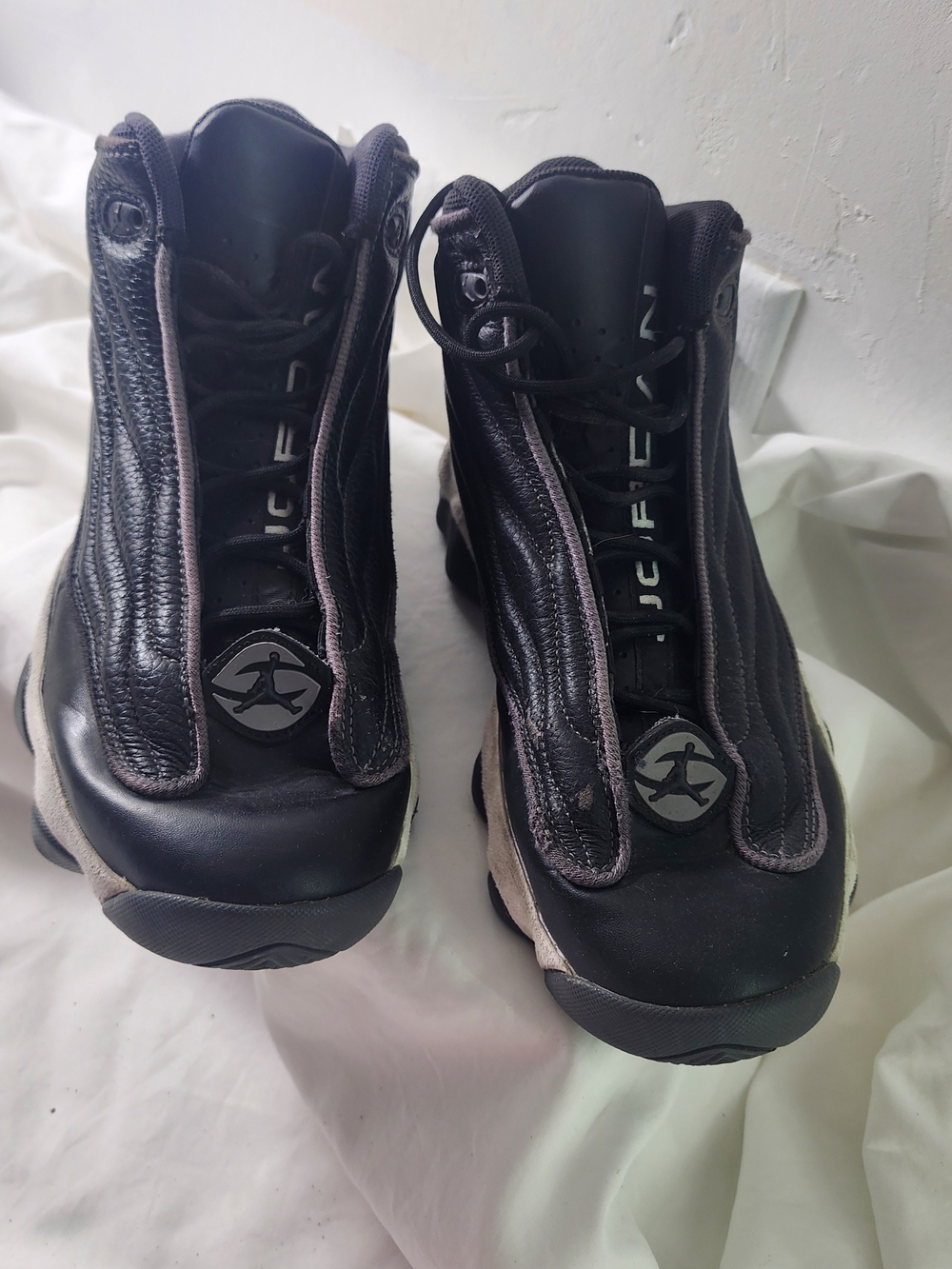 Jordan Men's Black and Gray High-Top Sneakers